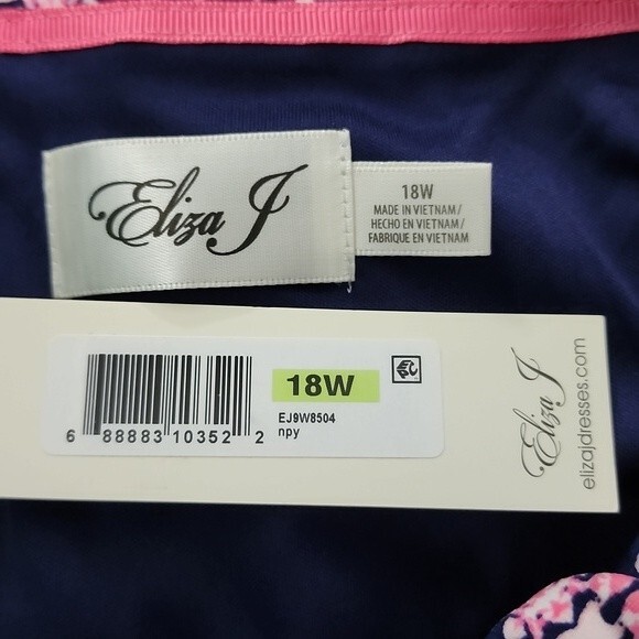Eliza J Floral Border Print Jersey Dress Size 18W NWT - Picture 15 of 16